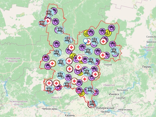 По итогам реализации второго этапа проекта «Госвеб» в геоинформационной системе Кировской области разработаны два новых слоя: «Детские сады» и «Больницы», сообщает региональное министерство информационных технологий и связи в понедельник. На карте мо...